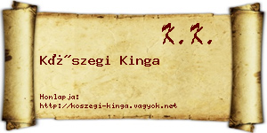 Kőszegi Kinga névjegykártya
